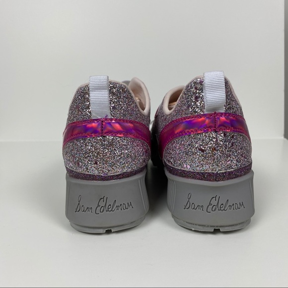 Sam Edelman Kids Girls Stacey Melody Pink Glitter Sneakers - Picture 8 of 12